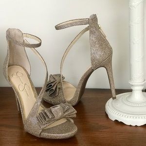 Jessica Simpson Remyia Metallic Sparkle Heels NWOT